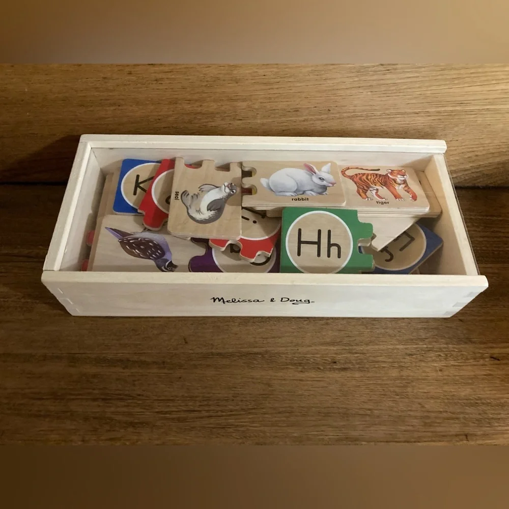 Melissa and Doug Self Correcting Alphabet Letter Puzzle *wooden pieces and box* - Picture 3 of 6